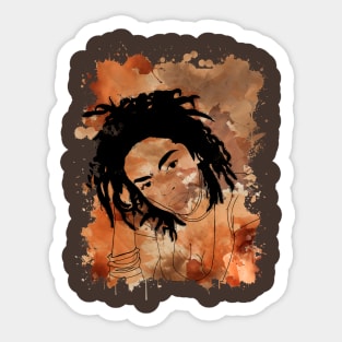 Lauryn Hill - Brown Watercolor Splash Sticker